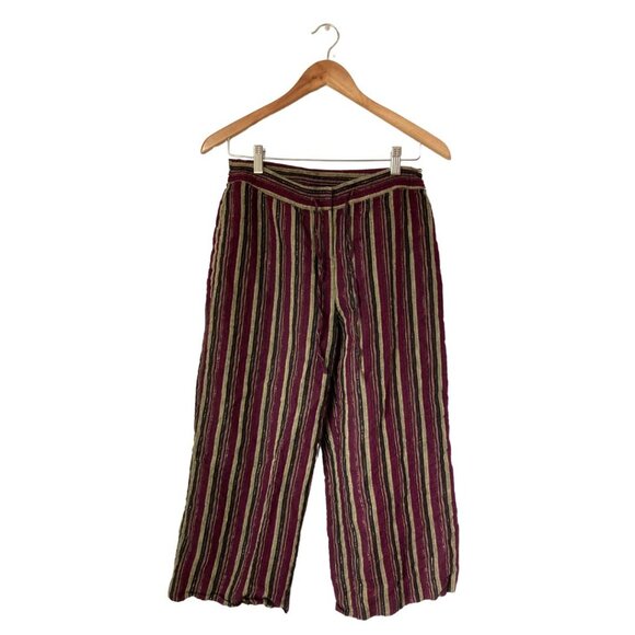 Vintage Peck & Peck Striped Linen Capri Pants - Picture 4 of 5